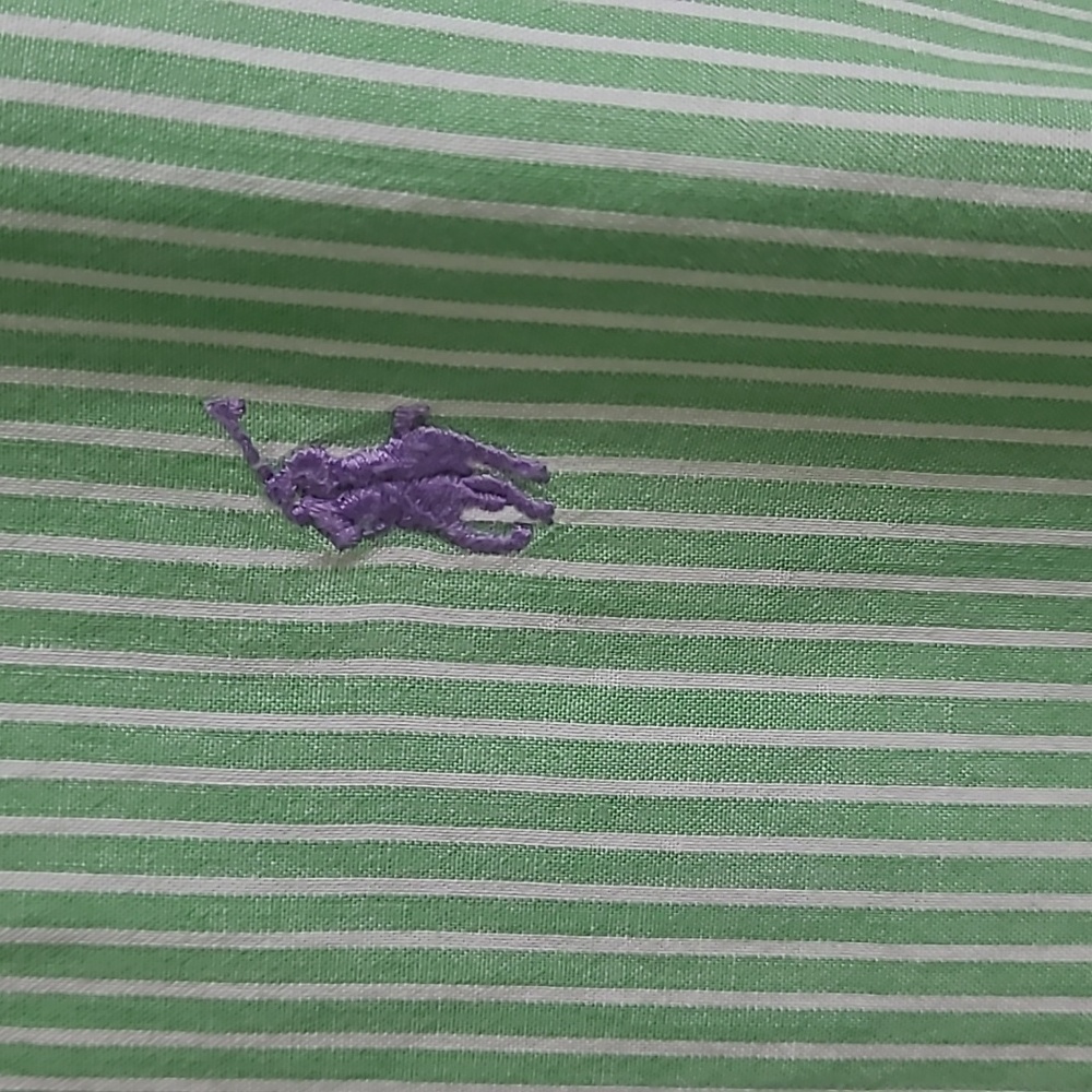 Polo by Ralph Lauren Mint Green Striped Shirt 2XL - Picture 2 of 6